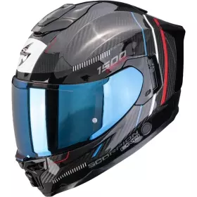 Casque Scorpion Exo-1500 Carbon Air Zity Noir Rouge Bleu