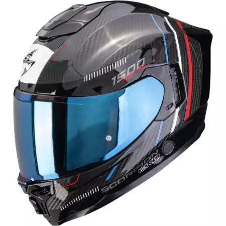 Casque Scorpion Exo-1500 Carbon Air Zity Noir Rouge Bleu
