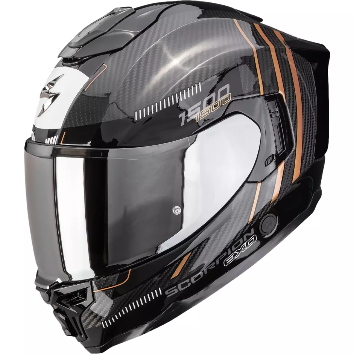 Casque Scorpion Exo-1500 Carbon Air Zity Noir Cuivre Brillant