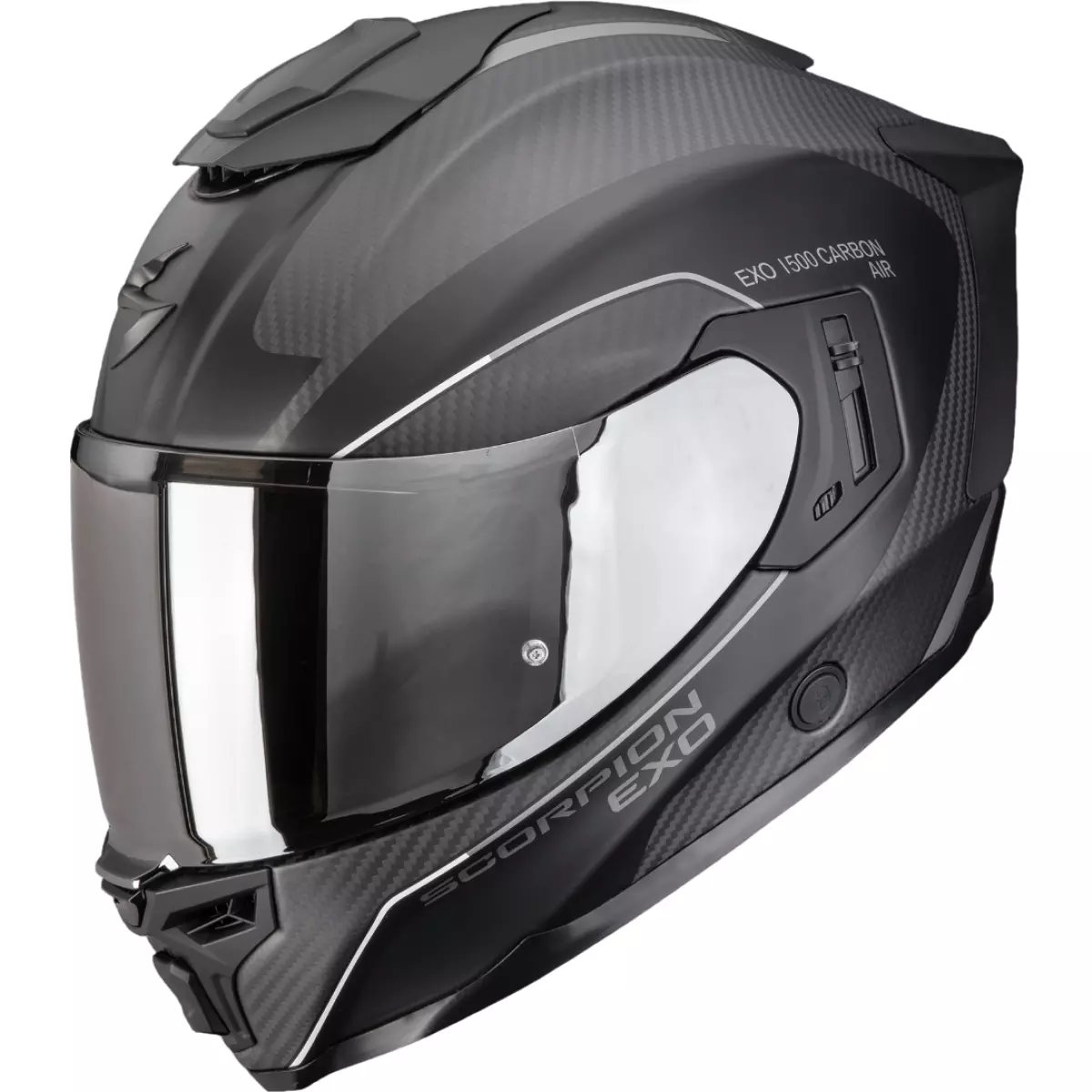 Casque Scorpion Exo-1500 Carbon Air Mundi Noir Argent Mat
