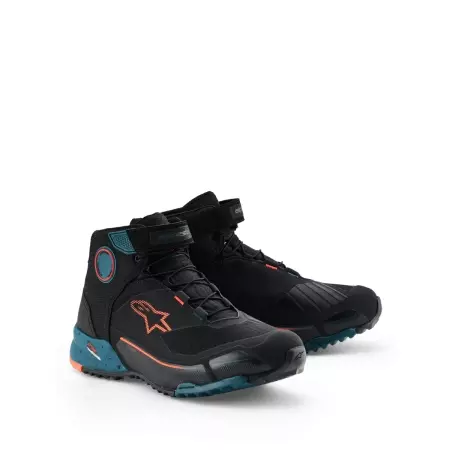 Baskets Alpinestars CR-X Drystar Riding Noir Pétrole Orange Fluo