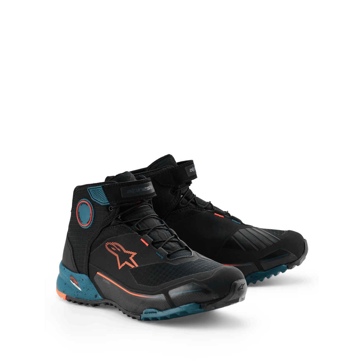 Baskets Alpinestars CR-X Drystar Riding Noir Pétrole Orange Fluo