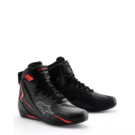 Baskets Alpinestars Faster 4 Drystar Noir Rio Rouge Fluo