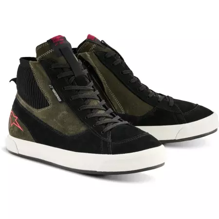Baskets Alpinestars Stated Waterproof Vert Militaire Noir Blanc - Bottes et chaussures ALPINESTARS