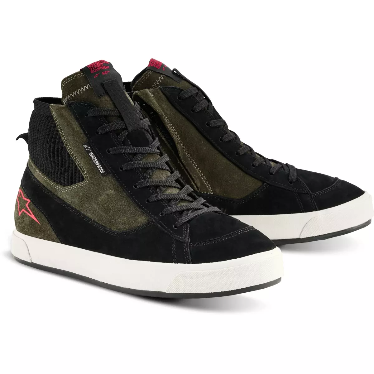 Baskets Alpinestars Stated Waterproof Vert Militaire Noir Blanc