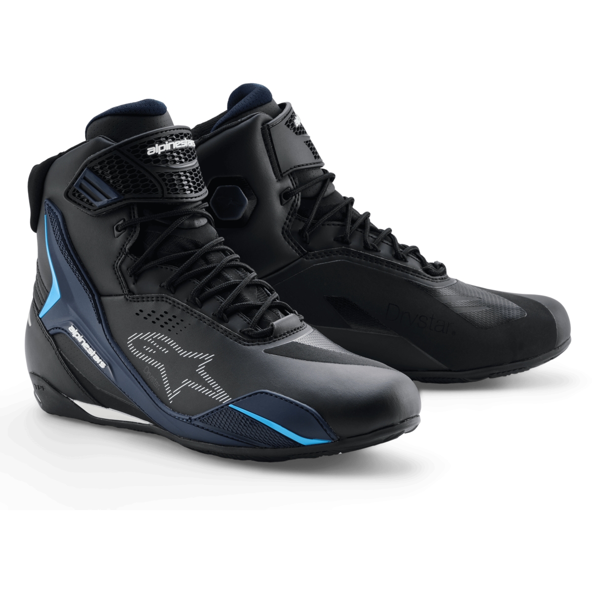 Baskets Alpinestars Faster 4 Drystar Noir Nuit Navy Cyan