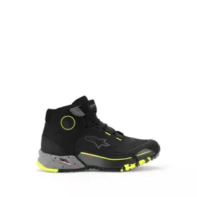 Baskets Alpinestars CR-X Drystar Riding Noir Gris Foncé Jaune Fluo