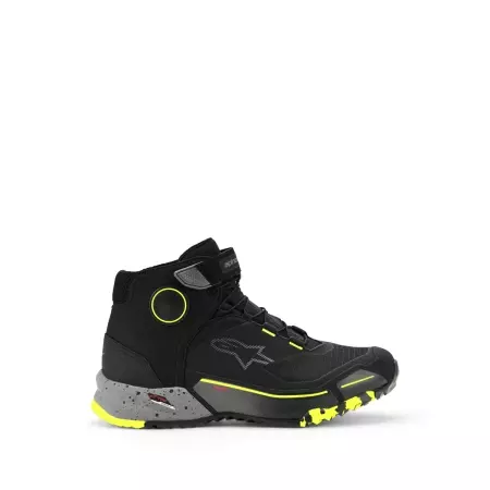 Baskets Alpinestars CR-X Drystar Riding Noir Gris Foncé Jaune Fluo