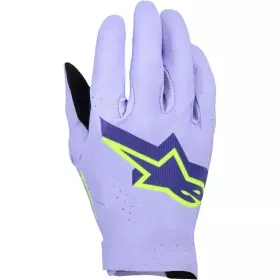 Gants Cross Alpinestars Supertech MX Violet Lavande Jaune Fluo