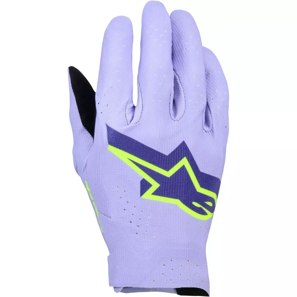Gants Cross Alpinestars Supertech MX Violet Lavande Jaune Fluo