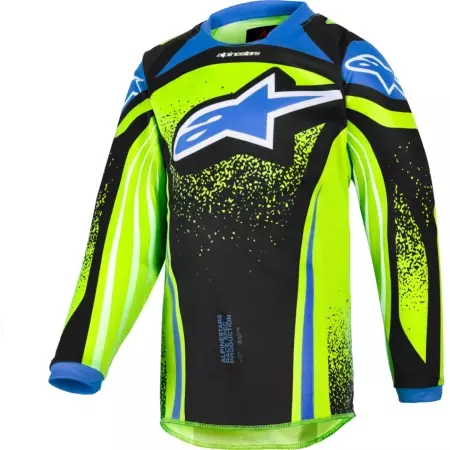 Maillot Cross Enfant Alpinestars Racer Nomur Bleu Foncé Jaune Fluo