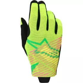 Gants Cross Alpinestars Radar Pro Vert Jaune Fluo Rose Fluo
