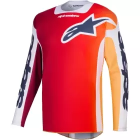 Maillot Cross Alpinestars Racer Portl Rouge Clair Gris Foncé Gris