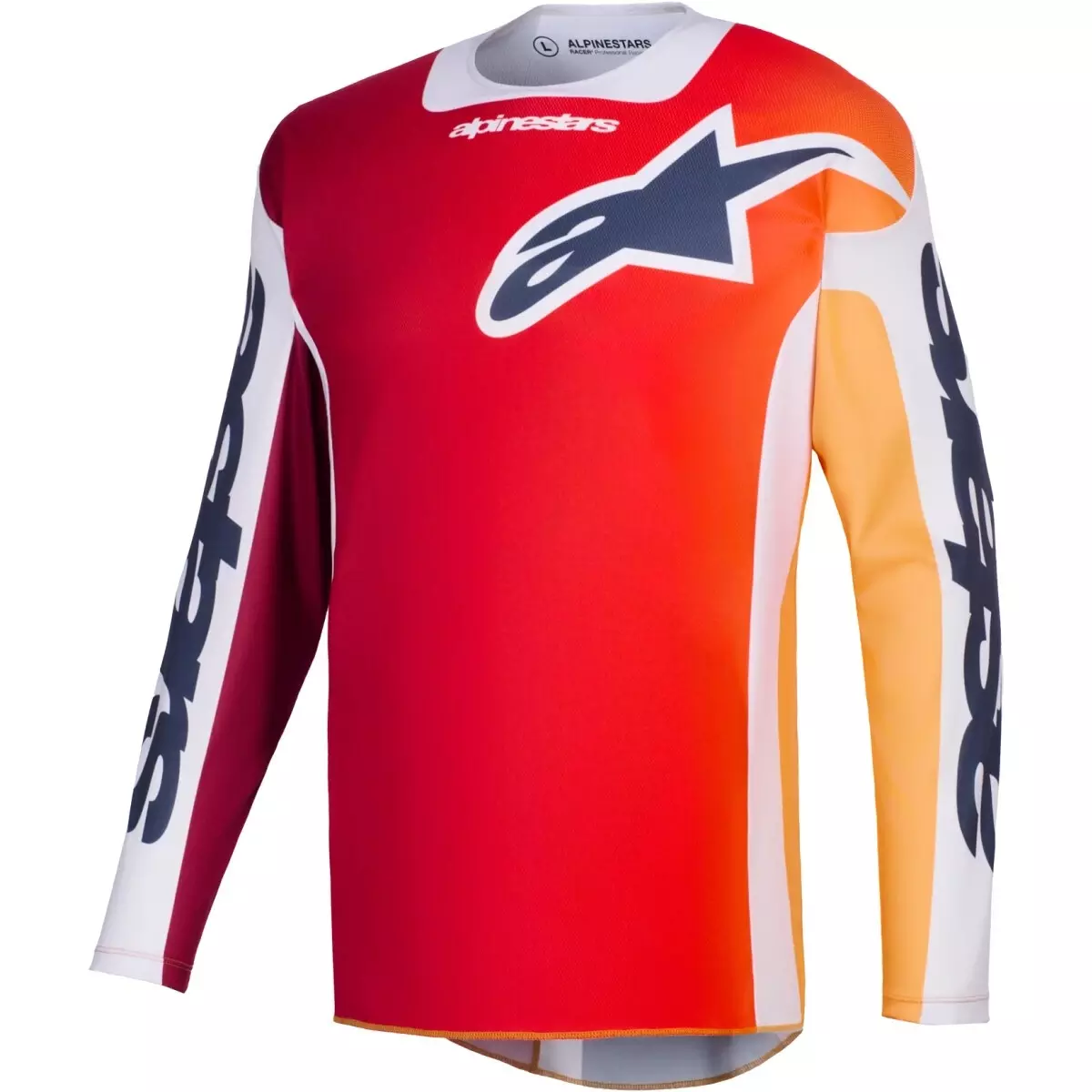 Maillot Cross Alpinestars Racer Portl Rouge Clair Gris Foncé Gris