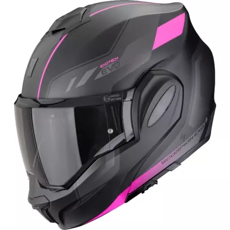 Casque Scorpion Exo-Tech Evo Socius Noir Rose Mat