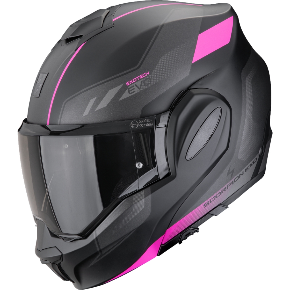 Casque Scorpion Exo-Tech Evo Socius Noir Rose Mat
