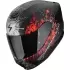 Casque Scorpion Exo-391 Wolf Noir Argent Rouge Mat