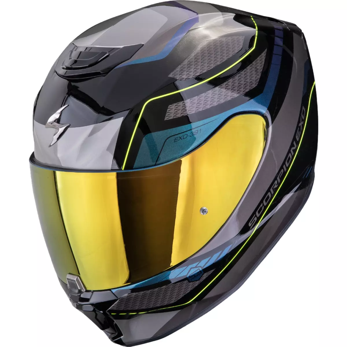 Casque Scorpion Exo-391 Leo Noir Bleu