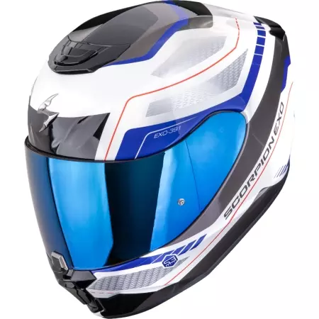 Casque Scorpion Exo-391 Leo Blanc Bleu