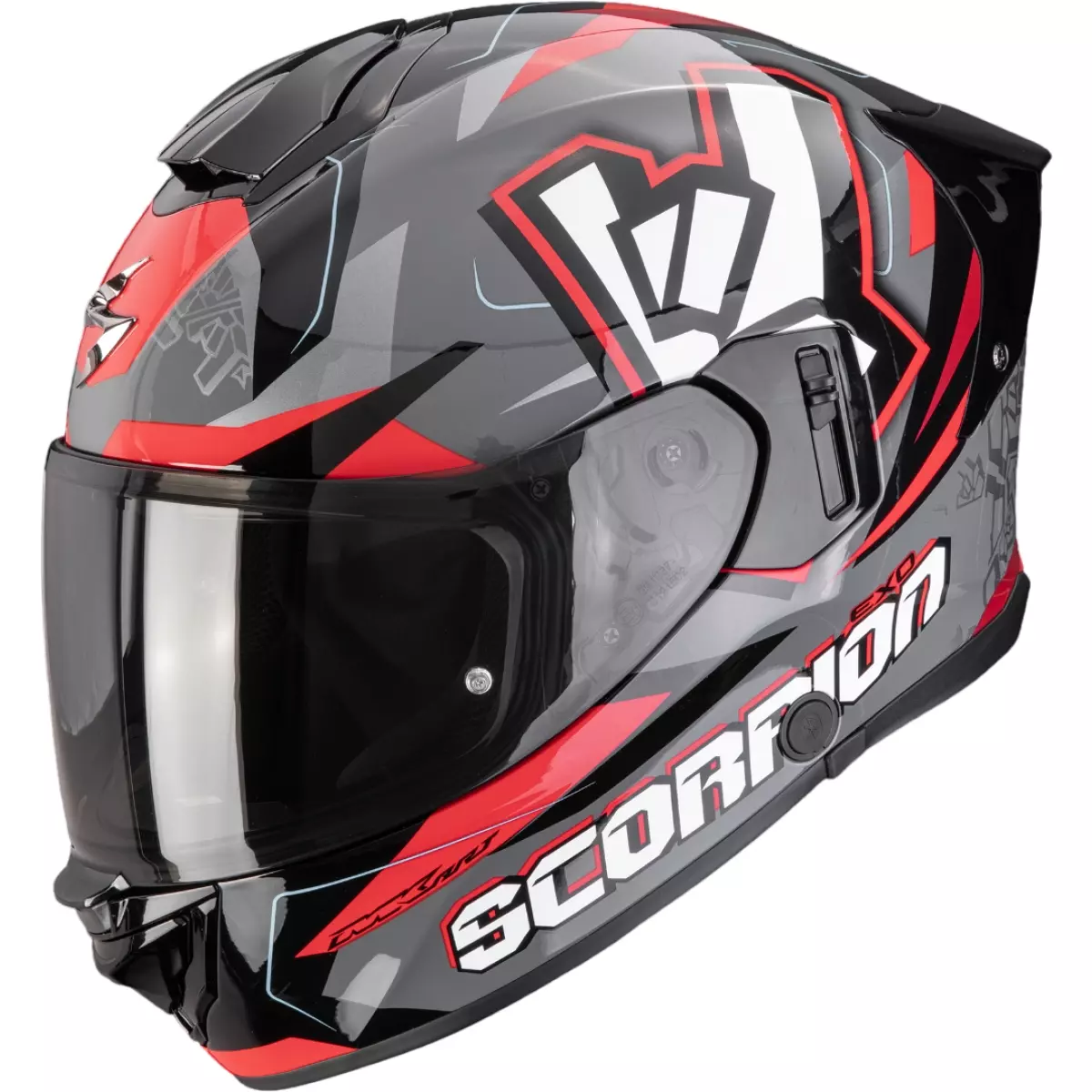 Casque Scorpion Exo-530 Air Rok Gris Noir Rouge