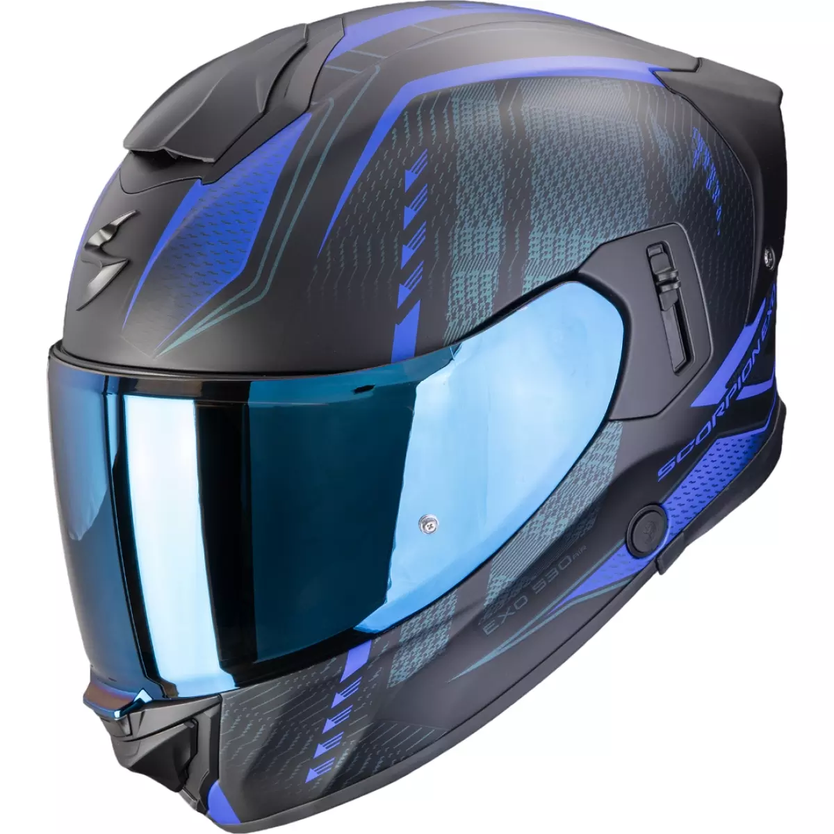 Casque Scorpion Exo-530 Air Theras Noir Bleu Mat