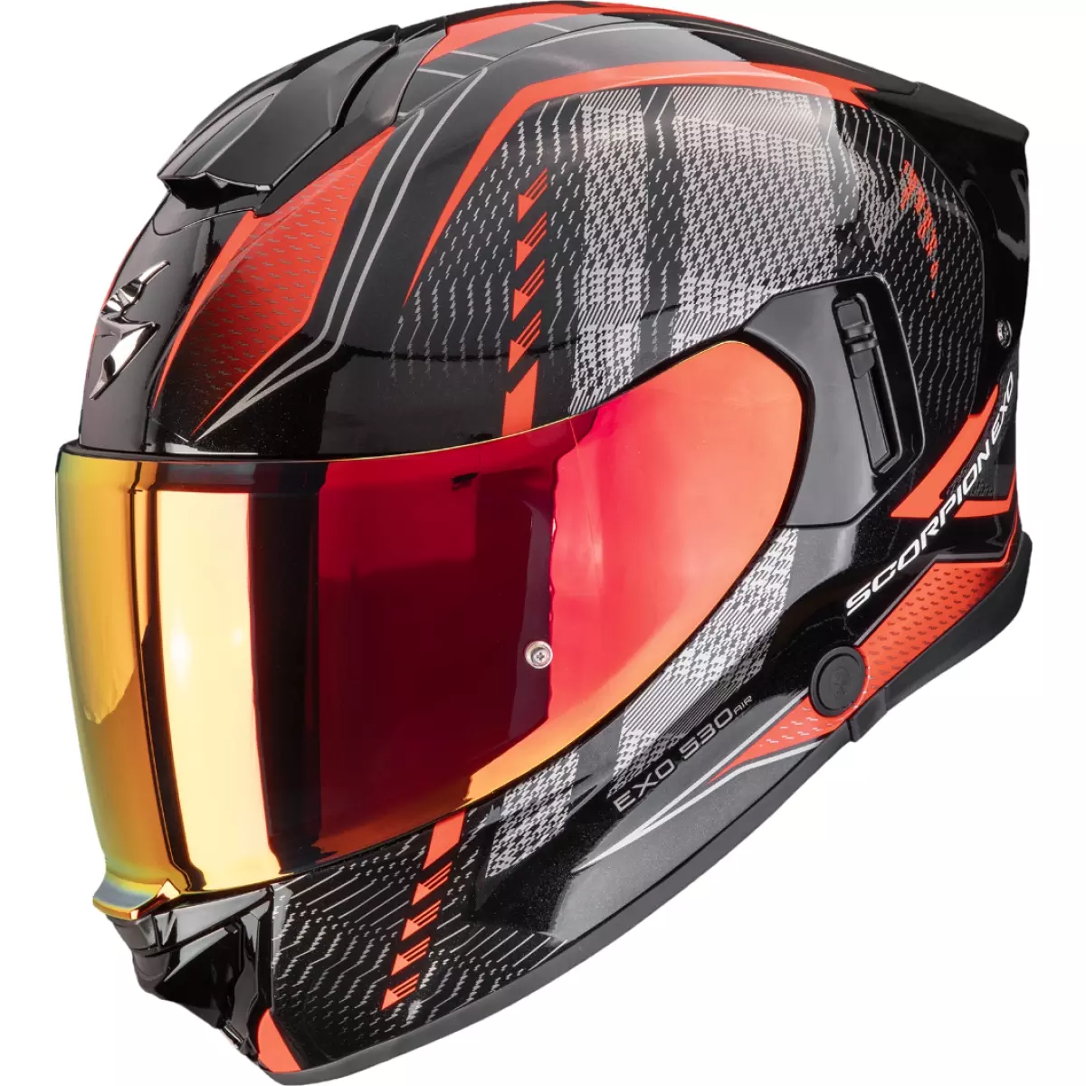 Casque Scorpion Exo-530 Air Theras Noir Rouge Brillant
