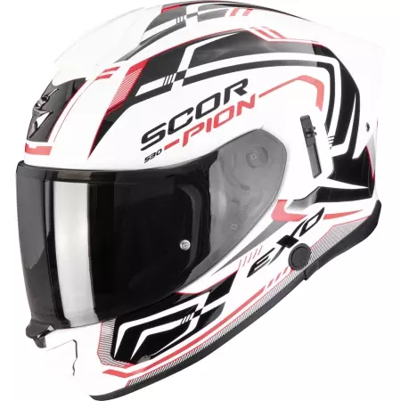 Casque Scorpion Exo-530 Air Slope Blanc Noir Rouge