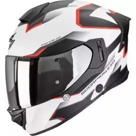 Casque Scorpion Exo-530 Air Clip Blanc Noir Rouge Mat