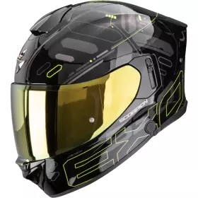Casque Scorpion Exo-530 Air Fond Noir Jaune