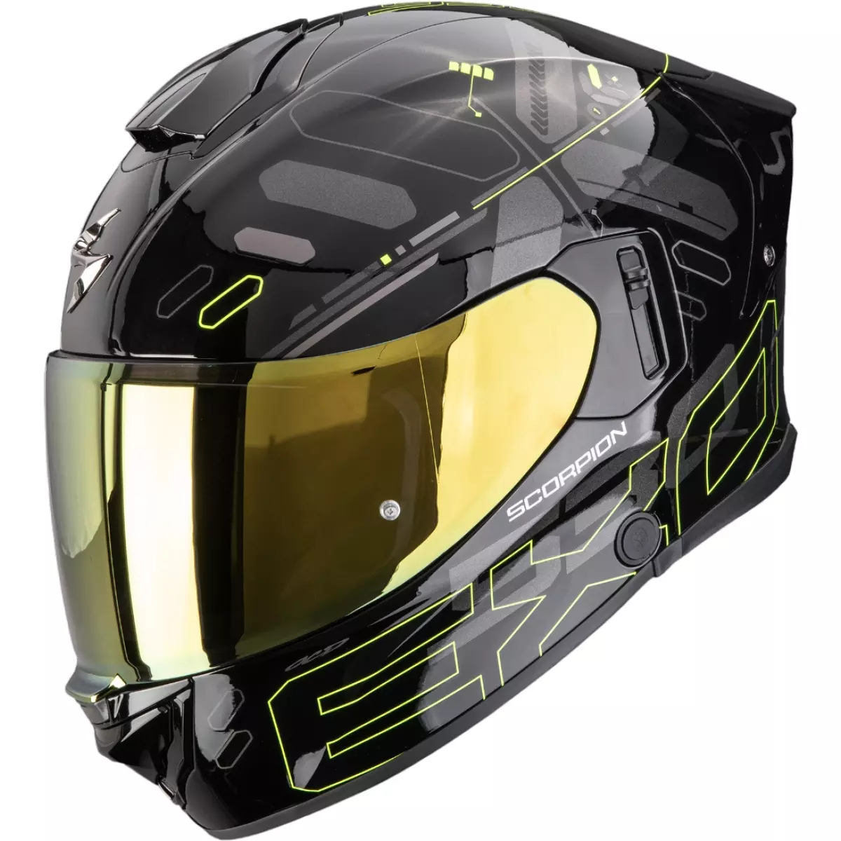 Casque Scorpion Exo-530 Air Fond Noir Jaune