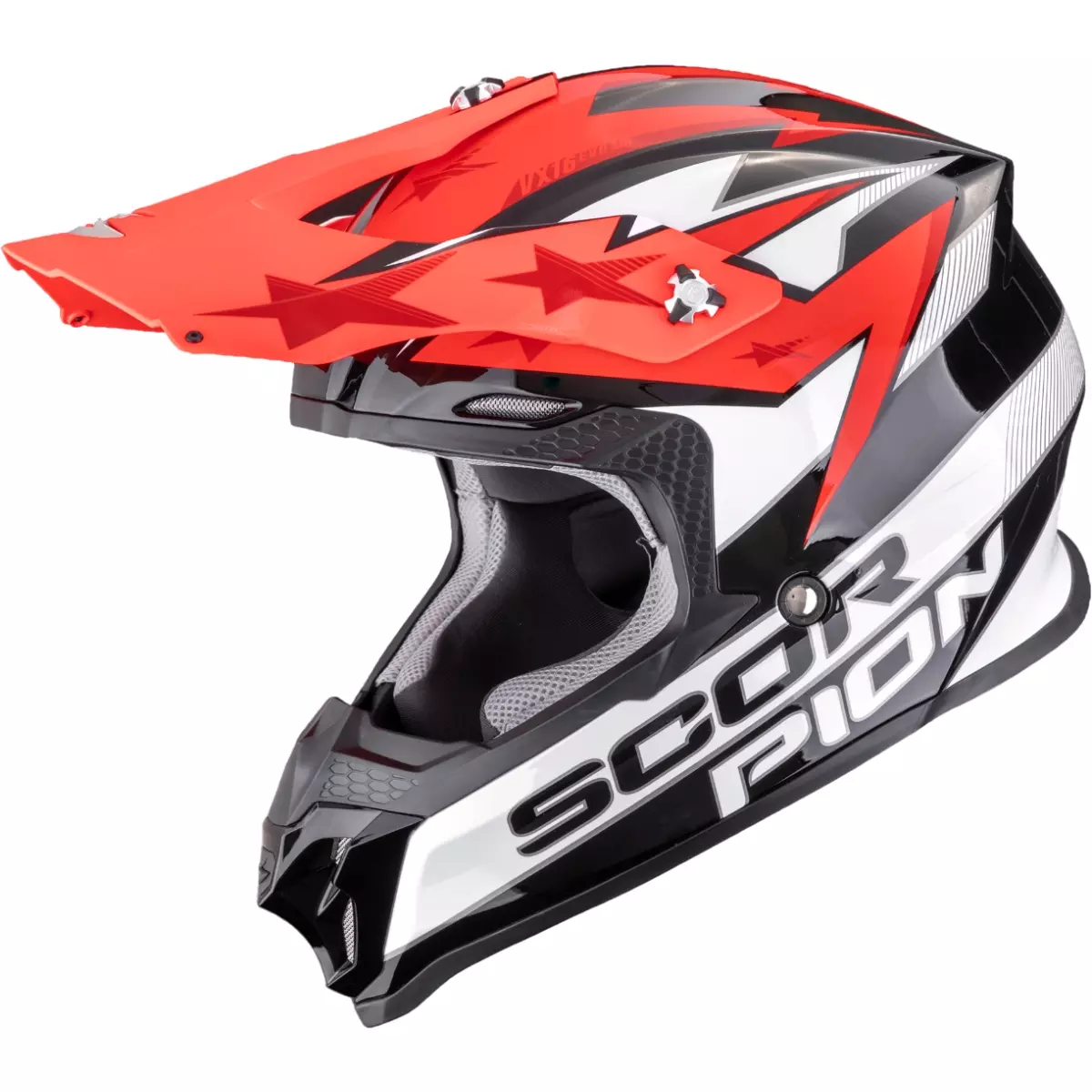 Casque Cross Scorpion VX-16 Evo Air Patriot Noir Blanc Rouge