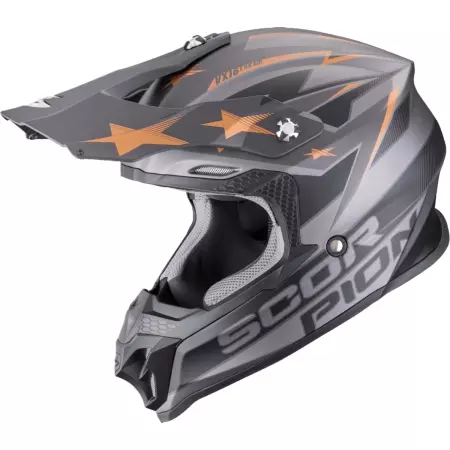 Casque Cross Scorpion VX-16 Evo Air Patriot Argent Noir Cuivre