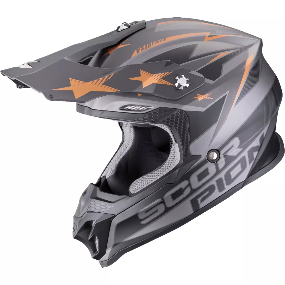 Casque Cross Scorpion VX-16 Evo Air Patriot Argent Noir Cuivre
