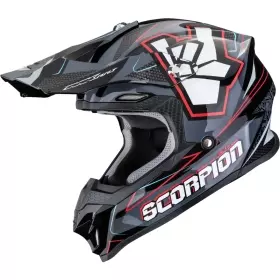 Casque Cross Scorpion VX-16 Evo Air Rok Noir Gris Rouge