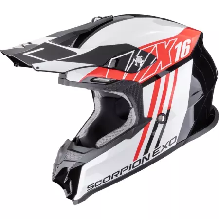 Casque Cross Scorpion VX-16 Evo Air Lignes Noir Rouge