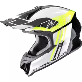Casque Cross Scorpion VX-16 Evo Air Lignes Noir Jaune Néon Brillant