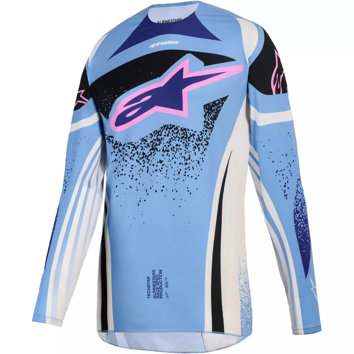 Maillot Cross Femme Alpinestars Stella Techstar Nomur Bleu Clair Blanc Noir