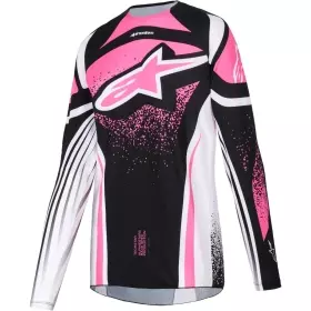 Maillot Cross Femme Alpinestars Stella Techstar Nomur Noir Blanc Fuchsia