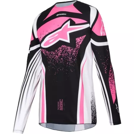 Maillot Cross Femme Alpinestars Stella Techstar Nomur Noir Blanc Fuchsia