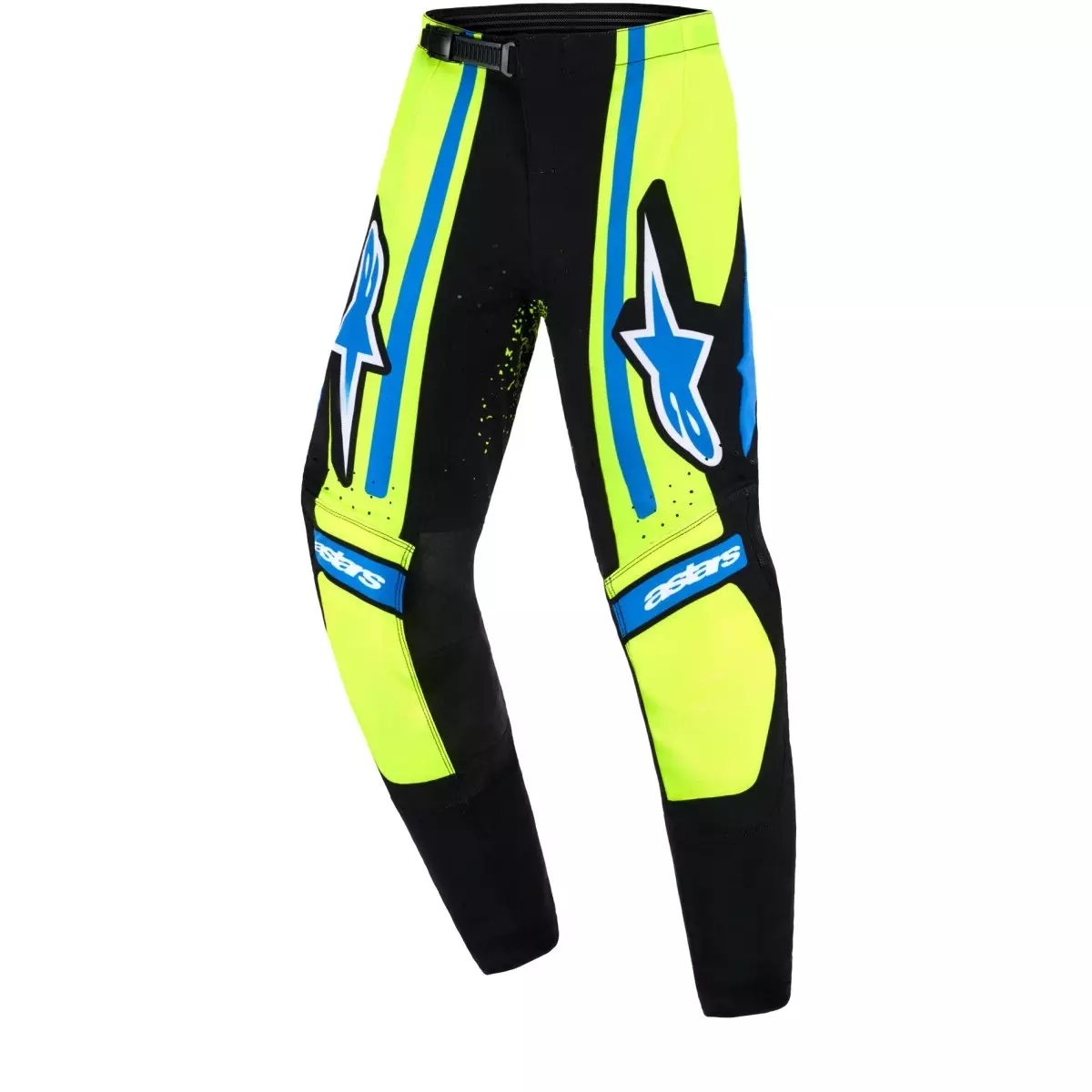 Pantalon Cross Enfant Alpinestars Supertech Nomur Bleu Foncé Jaune Fluo