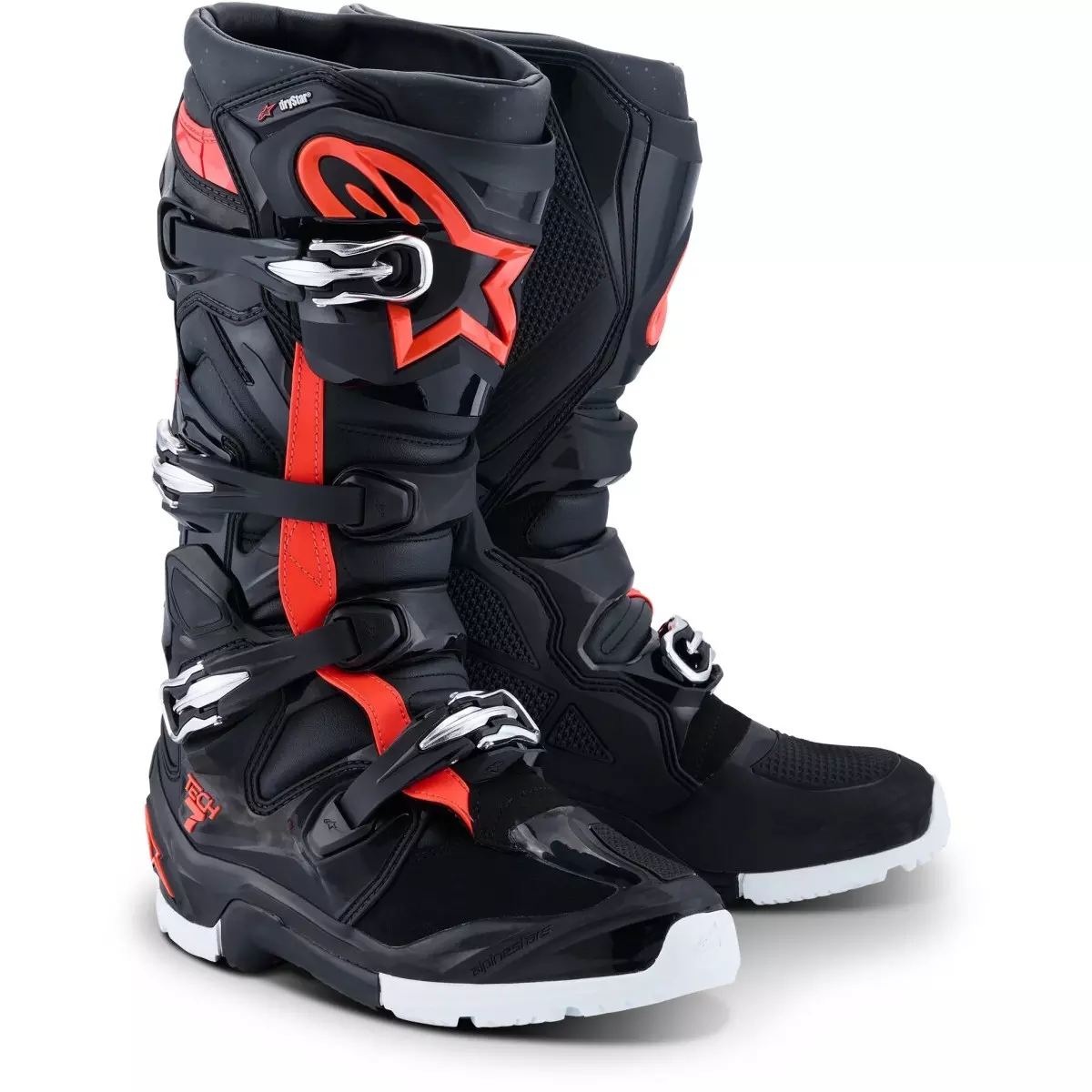 Bottes Cross Alpinestars Tech 7 Enduro Drystar Noir Rouge Fluo Blanc