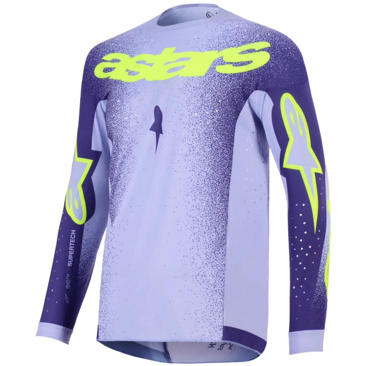 Maillot Cross Alpinestars Supertech Scenz Violet Jaune Fluo