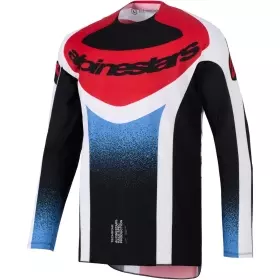 Maillot Cross Alpinestars Techstar Knif Noir Blanc Rouge