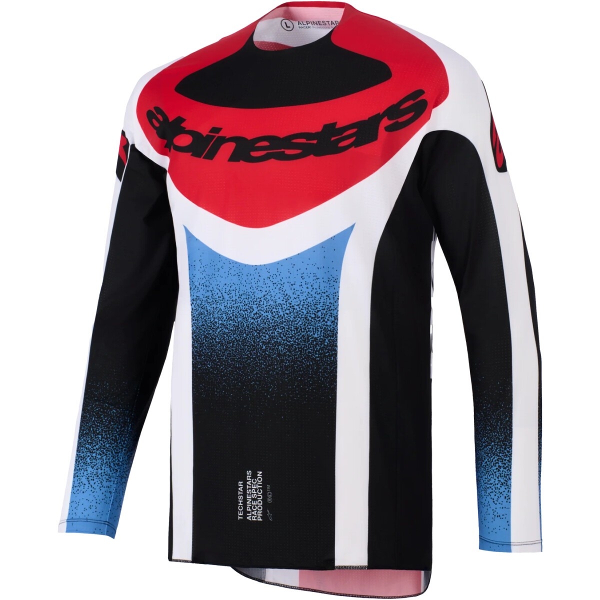 Maillot Cross Alpinestars Techstar Knif Noir Blanc Rouge