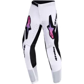 Pantalon Cross Enfant Alpinestars Supertech Vista Blanc Violet Noir