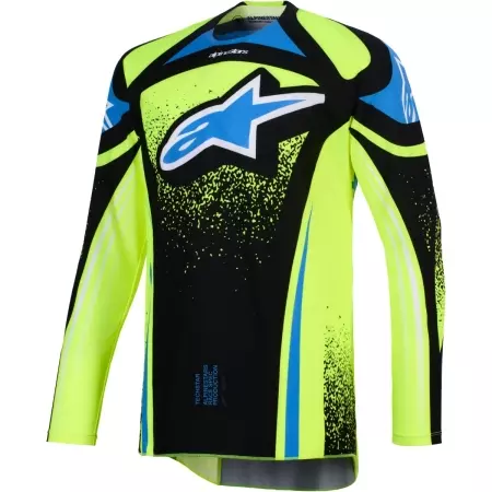 Maillot Cross Alpinestars Techstar Nomur Bleu Foncé Jaune Fluo