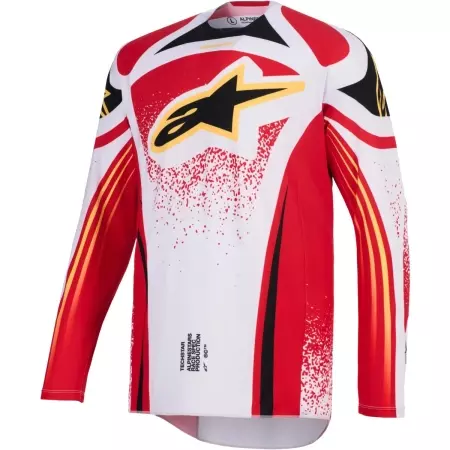 Maillot Cross Alpinestars Techstar Nomur Gris Clair Rouge Noir