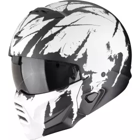 Casque Scorpion Exo-Combat II Marauder Noir Blanc Mat