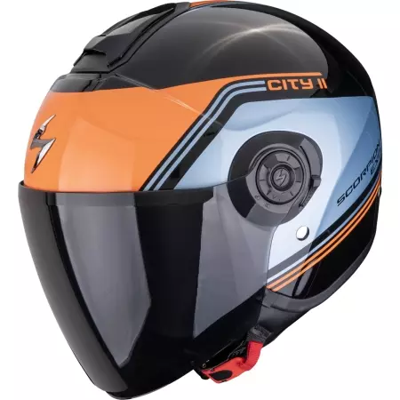 Casque Scorpion Exo-City II Vita Noir Bleu Orange - Casque Jet SCORPION