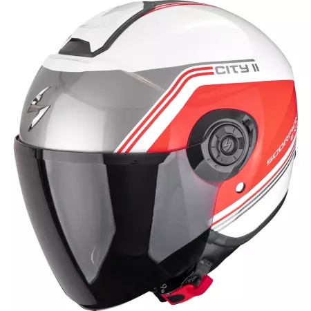 Casque Scorpion Exo-City II Vita Blanc Rouge - Casque Jet SCORPION